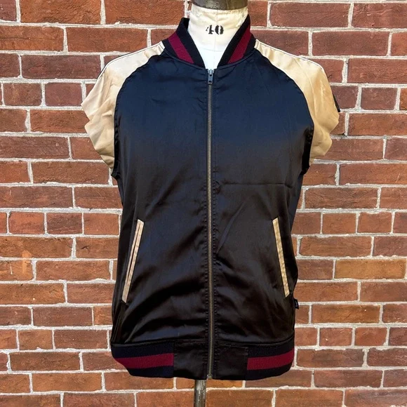 Stussy Satin Bomber Vest Embroidered Tiger Customized - Picture 2 of 7